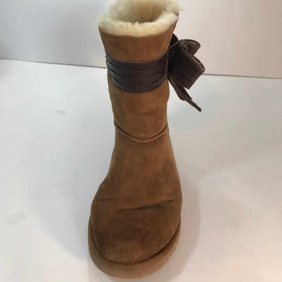 UGG Australia JOSETTE BOW Sheepskin Boots Size 7 - Picture 5 of 7